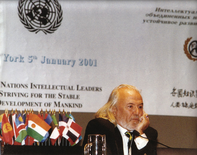 Conferência na sede da ONU, em 2001 em Nova Iorque, Estados Unidos